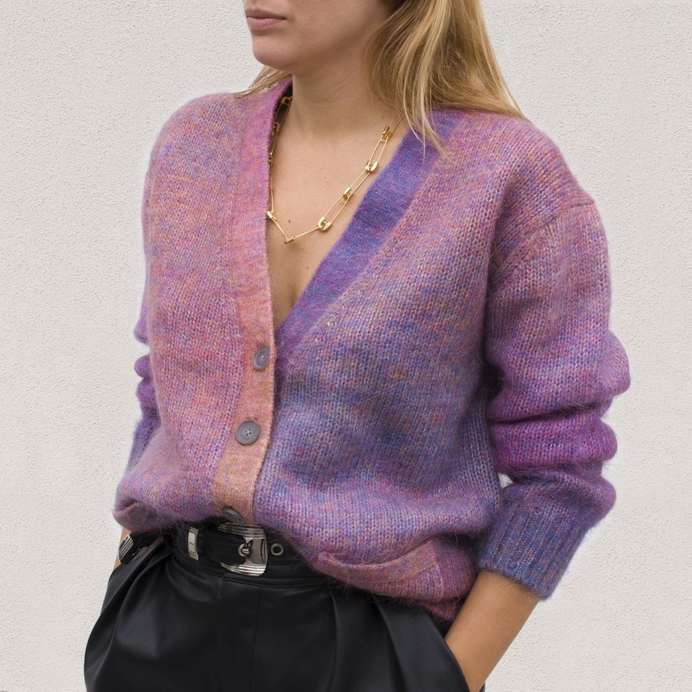 RE/DONE $495 90’s Cardigan Mohair Wool Space Dye Size Small